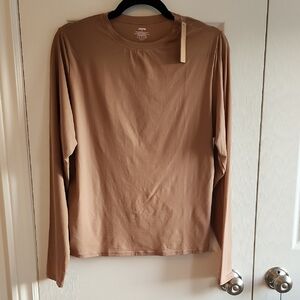SKIMS Women's Tan Long Sleeve FITS EVERYBODY Tee 3XL